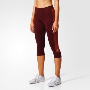 adidas Women's Legging Capris Maroon/Mystery Red